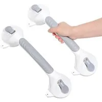 AKKEE Haltegriff 2 Haltegriffe mit Saugnapf, Ohne Bohren, Duschgriff mit Saugnapf, 38cm