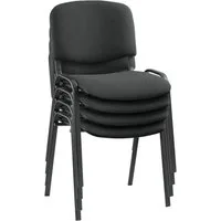 Nowy Styl Besucherstuhl 4 Besucherstühle ISO BLACK stapelbar schwarz/schwarz
