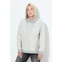 Ulla Popken Sweatshirt Sweatshirt Glitzereffekt Stehkragen Langarm