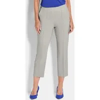 GOLDNER Stretch-Hose Kurzgröße: Elegante 7/8-Hose mit Biesen Stretchhose mit Schlupfbund, Eingriffstaschen und 7/8-Länge