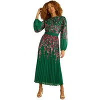 Love & Roses Plisseekleid Love & Roses plissiertes Chiffon-Maxikleid (1-tlg)