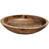Meinposten Dekoschale Holzschale Mangoholz rund Schale für Lebensmittel natur braun Ø 30 cm (1 St)