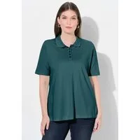 Ulla Popken Poloshirt Poloshirt längere Knopfleiste Polokragen Halbarm