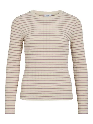 VILA - VIAMELINE O-NECK L/S TOP/PB/1 Birch - Gr. - XL
