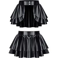 Demoniq Minirock Minirock in schwarz - 2XL