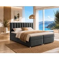 Best for Home Boxspringbett Trinity K-10 mit zwei Bettkasten Premium mit Komfort Topper – modern (Doppelbett mit Stauraum, Federkernmatratze, gepolstertes Kopfteil, Doppelbett versch. Größen, 140x200 160x200 180x200 200x200 cm), Handwerksqualität, TO