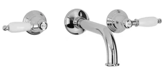 Herzbach Anais Classic Wandbrücke Farbset, 3 Blenden rund, Auslauf 200mm chrom , 32.959000.3.01 32.959000.3.01