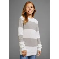 KIDSWORLD Strickpullover Streifenpullover mit breitem Muster, modisches Streifendesign für Mädchen