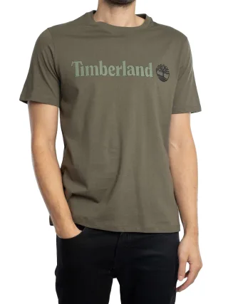 Timberland T-Shirt Mit Linearem Logo, Grün