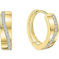 Firetti Paar Creolen Schmuck Geschenk Gold 375 Ohrschmuck Creole, mit Zirkonia (synth)