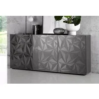 Home affaire Sideboard Prisma Breite 181, Kommode 3 Türen, Anrichte, Front mit elegantem Siebdruck, grifflos, viel Stauraum