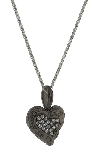 Orphelia 'Hazel' Damenkette mit Anhänger aus 925er Sterlingsilber, Schwarz, ZH-7082/2
