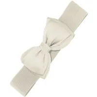 Banned Taillengürtel Bella Belt Altweiß Vintage Schleife Retro Stretchgürtel
