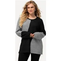 Ulla Popken Strickpullover Pullover Colorblocking Rundhals Langarm