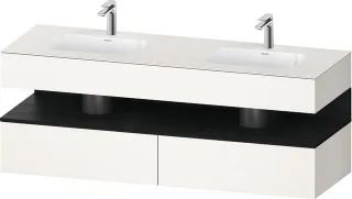 Duravit Qatego Einbauwaschtisch mit Konsolenwaschtischunterbau Weiß Supermatt 1600x550x600 mm - QA47 QA4797016840010