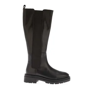 Dune London - Kniehohe Stiefel für Damen, Leder, Stretch-Panel (Schwarz)