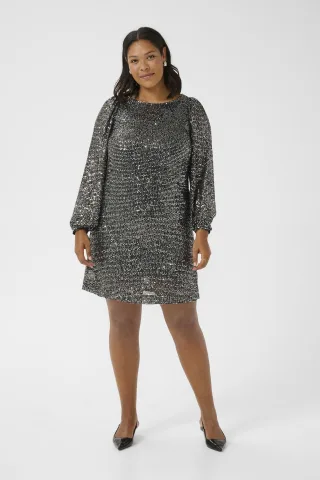 Jerseykleid A-shape silver