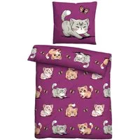 Bestlivings Kinderbettwäsche mit Motiv, Mikrofaser, 2 teilig, 135x200/80x80 cm, mit verdecktem Reißverschluss, atmungsaktiv