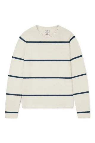 ecoalf - Streifenpullover - Barco beige - Gr. - S