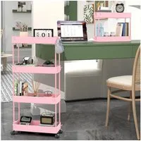 SPACEKEEPER Servierwagen 4-stöckiger schmaler Rollwagen, Badorganizer, Küchenorganizer, (1 St), Mobiler Aufbewahrungswagen für enge Nischen, Küche & Wäscherei
