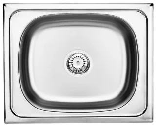 Neuesbad 1-Becken Spüle ohne Abtropffläche, Satiniert, 500x400x150, 3,5'' mit Zubehör NB1DEZEU010A1