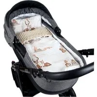 Kinderdecke BABYLUX Babydecke MINKY 2Set Kuscheldecke Decke 75 x 60cm Kinderwagen, BabyLux, MP133. Beige + Frühlingsmelodie
