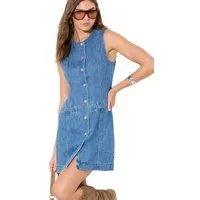 Friends Like These Jeanskleid Friends Like These Denim-Minikleid mit Knopfleiste (1-tlg)