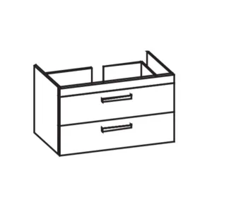 Artiqua 411 Waschtischunterschrank für My by Starck 233610 Weiß Hochglanz Select, 411-WU2L-D55-7160- 411-WU2L-D55-7160-125
