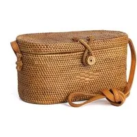 Der Trachtler Basttasche Korbtasche Bali Bag in ovaler Form, handgefertigt in Bali
