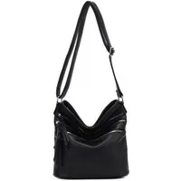 ITALYSHOP24 Schultertasche Damen Hand-Tasche XL Shopper Umhängetasche Cross body Over Hobo Bag, Henkeltasche für Reise Urlaub Sport, viele Fächer, langes Schultergurt