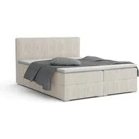 Deine Möbel 24 Boxspringbett LON IV Boxspring Komplettbett Polsterbett Bonellfederkernmatratzen (Cord Beige Creme Grau Dunkelgrau Graphit Schwarz, 3-St., Boxbett Cord Cord-Samt 140x200 160x200 180x200 200x200), inkl. Bettkasten Topper Matratzen H3 H4