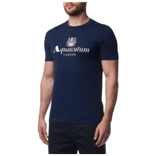 Aquascutum - "Bordeaux" T-Shirt für Herren (Dunkles Marineblau)