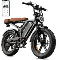 SISIGAD E-Bike Mountainbike 20'' fatbike – 48V 15Ah Akku, 60 km Reichweite und Vollfederung, Shimano, 720 Wh, Fat Tire Elektrofahrrad – 7-Gang Schaltung, hoher Tragkraft 204kg,APP