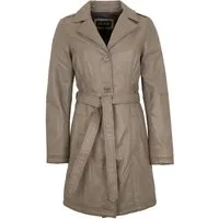 Jilani Lederjacke Azra Jilani - Damen Ledermantel Lammnappa dark sand