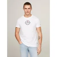 Tommy Hilfiger T-Shirt GLOBAL STRIPE WREATH TEE mit Archive-Wappen-Logo