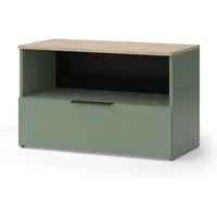 Vicco Kommode Wido, Grün/Sonoma, 80 x 50 cm mit 1 geschlossenem Fach (1 St)