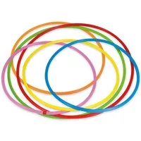 Betzold Hula-Hoop-Reifen Gymnastik-Reifen Regenbogen-Set, 6 Stück – Fitness und Spiel