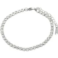 KARMA Tennisarmband Damen Kristall Armband verstellbar Silber oder Gold Kristallarmband (zierlich, filigran & elegant Damenarmband modern, Glitzer Armkettchen mit Karabinerverschluss), mit klaren oder bunten Steinen 16,5–21 cm