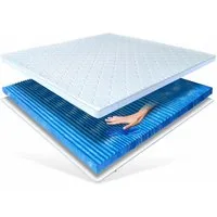 Matratzen Perfekt, Topper Gel mit 7 Zonen VISCO GELAX Schaum, 7 cm hoch, Gelax Gelschaum, Ideal für drucksensitive Menschen geeignet, mit GELAX Technologie