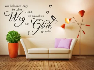 Wandaufkleber "Wer die kleinen Dinge..."