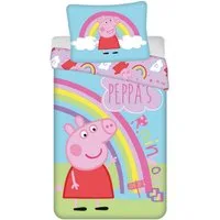 Jerry Fabrics Kinderbettwäsche Peppa Pig Bettwäsche-Set Kinder Bettgarnitur 140×200 + 70×90 cm, Baumwolle