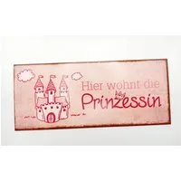 La Vida Geschenk für Dich Metallschild Türschild pink rosa für Mädchen Hier wohnt die Prinzessin Schloss, Geschenkidee fürs Kinderzimmer
