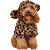 FLOCKI Pets™ Hundepullover Weicher Leoparden-Hundepullover mit Kapuze & Ohren, kuschelig, niedlicher Pullover für Hunde & Katzen