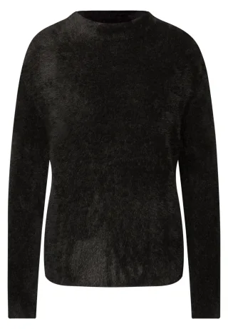 Street One - Federgarn Pullover darkest brown - Gr. - 36