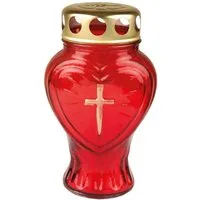HS Candle Grabkerze (1-tlg), Grabkerze in Herzform mit goldenem Deckel, versch. Farben und Größen