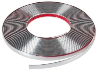 16mm Profi Chrom Stripe Streifen Selbstklebend Aufkleber z.B. für PKW Kühlergrill Zierleisten Dekor Leisten etc.