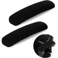 LuxusKollektion Bürostuhl 2er Pack Schwarze Polyester Bürostuhl Armlehne Schutzabdeckungen