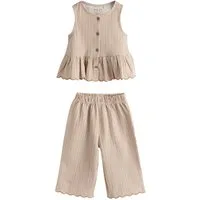 Next Top & Hose Trägertop mit Schößchen und Hose mit weitem Bein (2-tlg)