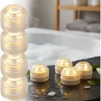 shop'n smile ideoon LED-Teelichter warmweiß, IP68 wasserdicht für Pool & Badewanne. Tauchbare LED-Lichter, LED, Teelicht mit Batterie