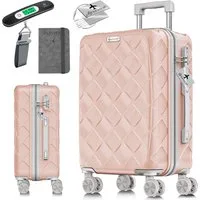 KESSER Hartschalen-Trolley Reisekoffer, 4 Rollen, ABS Hartschalenkoffer mit Zahlenschloss Kofferwaage & Reisebrieftasche
